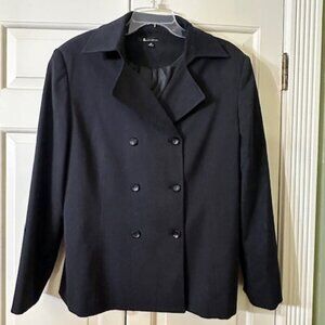 Larry Levine || Black Blazer and Pants with Red Pinstripes || Size 16